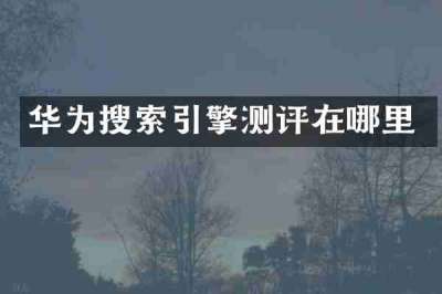 华为搜索引擎测评在哪里