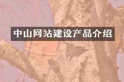 中山网站建设产品介绍
