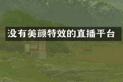 没有美颜特效的直播平台