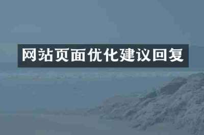 网站页面优化建议回复