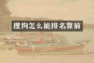 搜狗怎么能排名靠前