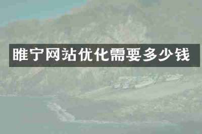 睢宁网站优化需要多少钱