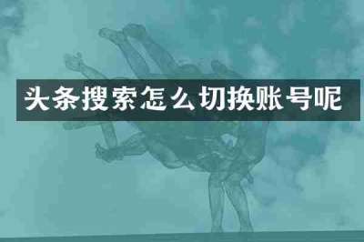 头条搜索怎么切换账号呢