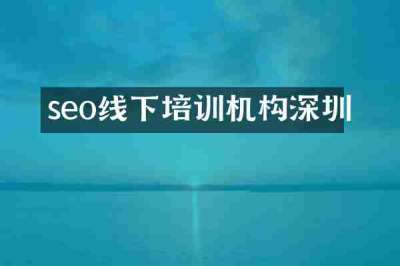 seo线下培训机构深圳