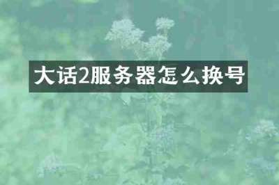 大话2服务器怎么换号