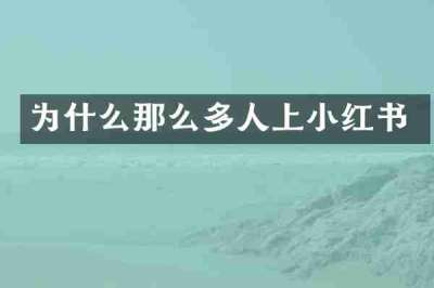 为什么那么多人上小红书