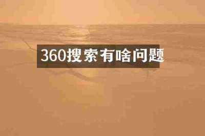 360搜索有啥问题