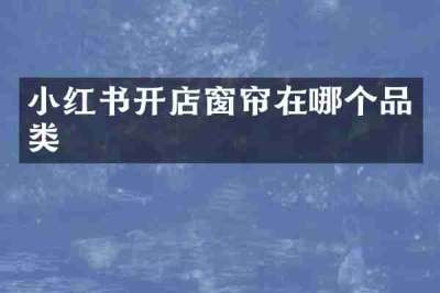 小红书开店窗帘在哪个品类