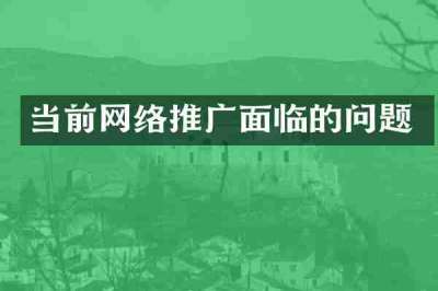 当前网络推广面临的问题