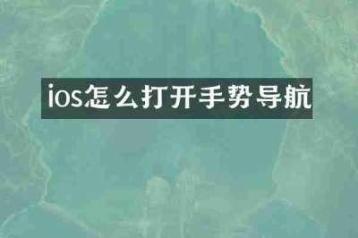 ios怎么打开手势导航