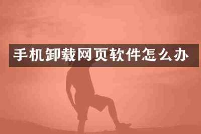 手机卸载网页软件怎么办