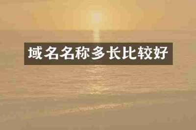 域名名称多长比较好