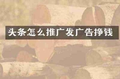 头条怎么推广发广告挣钱