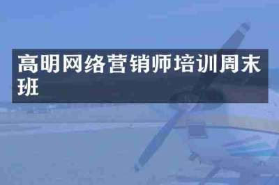 高明网络营销师培训周末班