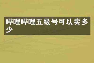 哔哩哔哩五级号可以卖多少