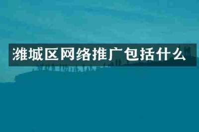 潍城区网络推广包括什么