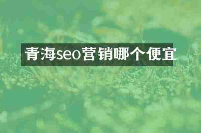 青海seo营销哪个便宜