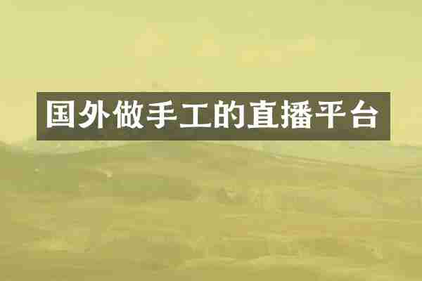 国外做手工的直播平台