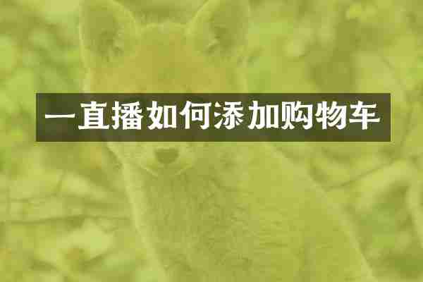 一直播如何添加购物车