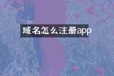 域名怎么注册app