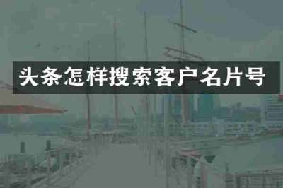 头条怎样搜索客户名片号