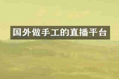 国外做手工的直播平台