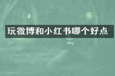 玩微博和小红书哪个好点