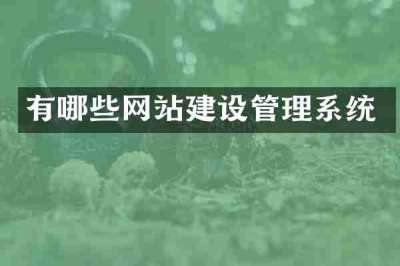 有哪些网站建设管理系统