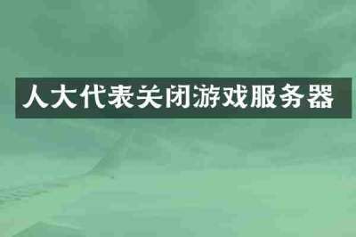 人大代表关闭游戏服务器