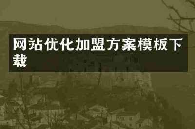 网站优化加盟方案模板下载