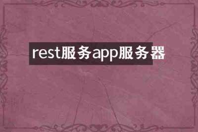 rest服务app服务器