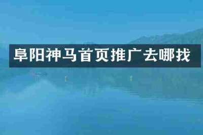 阜阳神马首页推广去哪找
