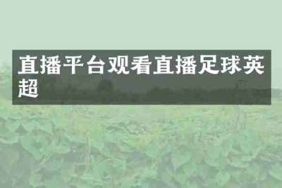 直播平台观看直播足球英超
