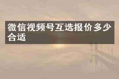微信视频号互选报价多少合适