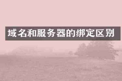 域名和服务器的绑定区别
