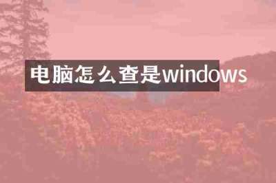 电脑怎么查是windows