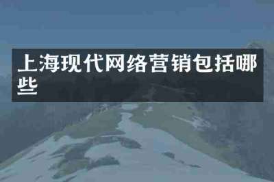 上海现代网络营销包括哪些