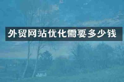 外贸网站优化需要多少钱
