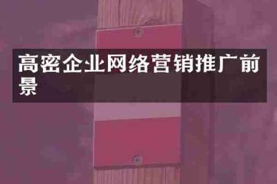 高密企业网络营销推广前景