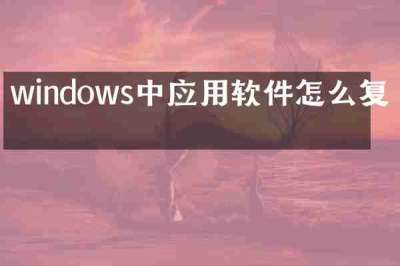 windows中应用软件怎么复制