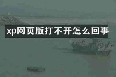 xp网页版打不开怎么回事