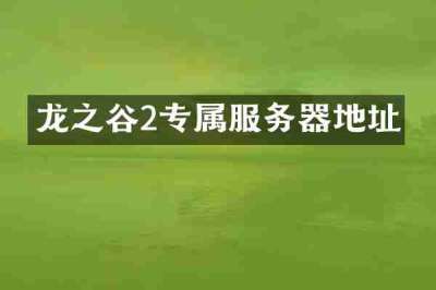 龙之谷2专属服务器地址