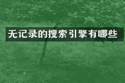 无记录的搜索引擎有哪些