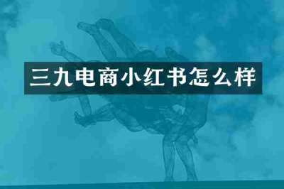 三九电商小红书怎么样