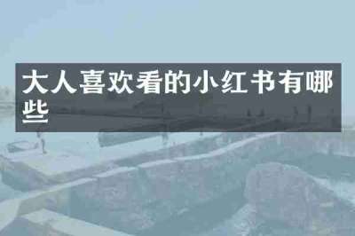 大人喜欢看的小红书有哪些