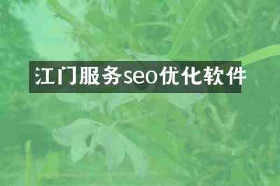 江门服务seo优化软件