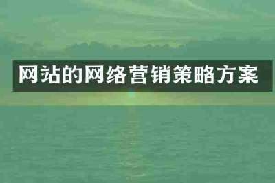 网站的网络营销策略方案