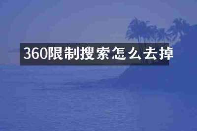 360限制搜索怎么去掉