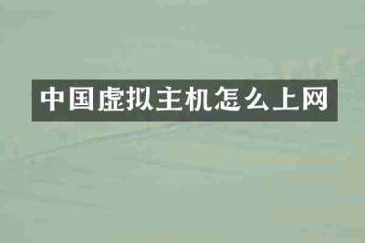 中国虚拟主机怎么上网