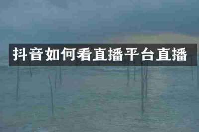 抖音如何看直播平台直播